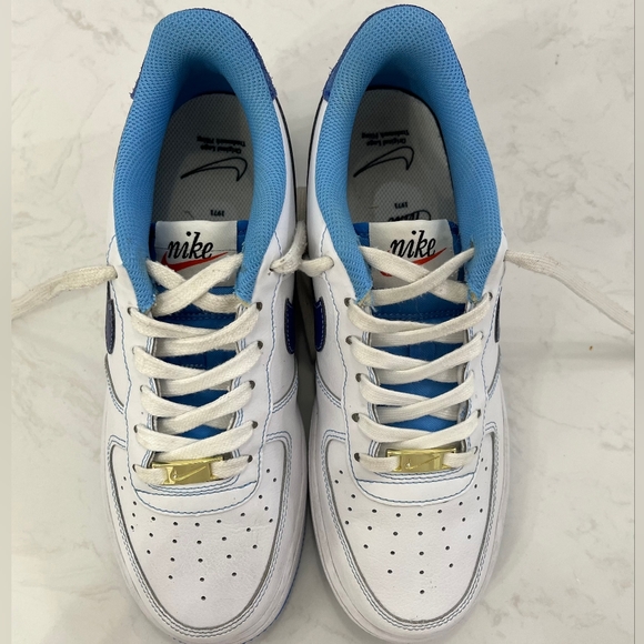 Nike Air Force 1 Low S50 White University Blue (GS) size 7Y - Picture 3 of 6